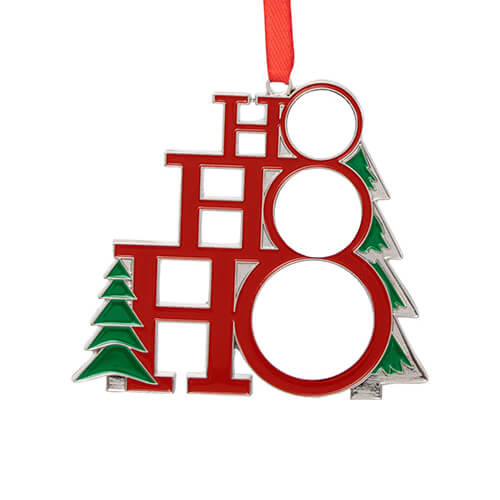 Pendentif sapin de Noël en métal pour sublimation - HO HO HO