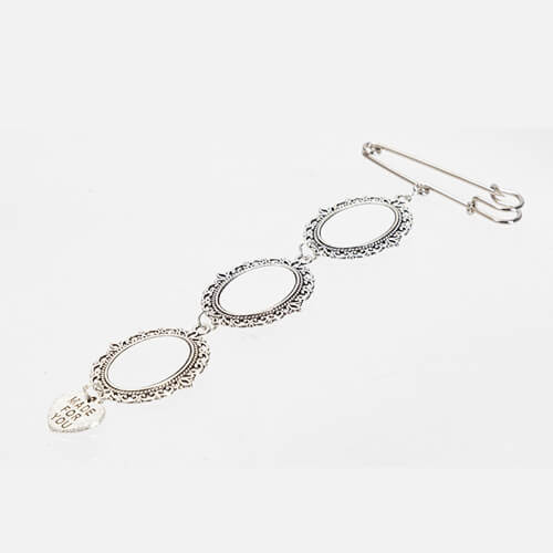 Triple ovale broche - veiligheidsspeld met hartvormige hanger voor sublimatie