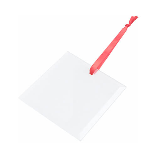 Üveg karácsonyfa címke szublimációhoz - négyzet alakú