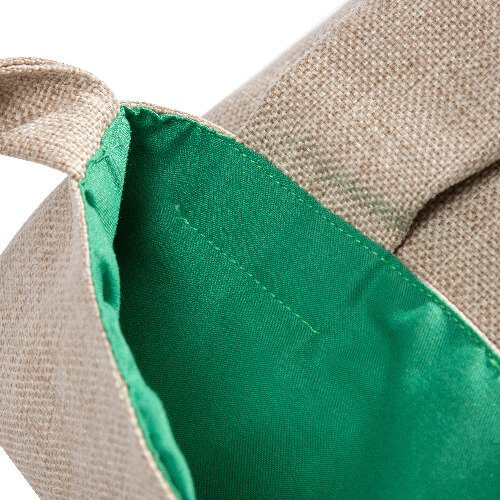 Sac en lin 29 x 34 cm pour sublimation - anses vert