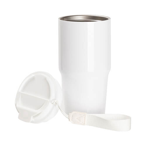 600 ml krūze ar dubultiem griezumiem un vāku ar rokturi sublimācijai - balta