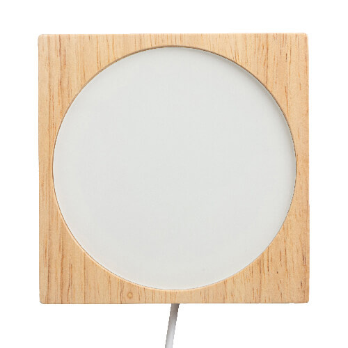 Base carrée en bois pour lampe LED 