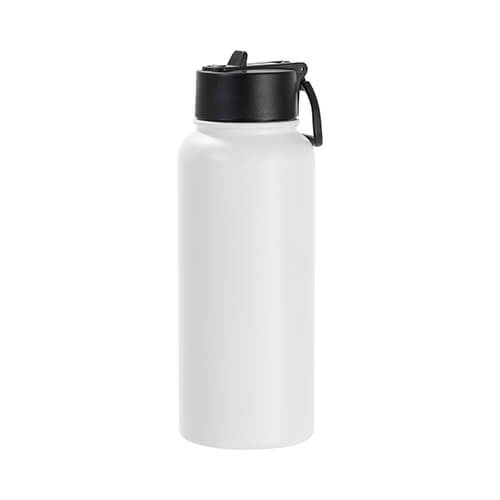 Water bottle - 950 ml beverage bottle with a folding handle for sublimation - matt white