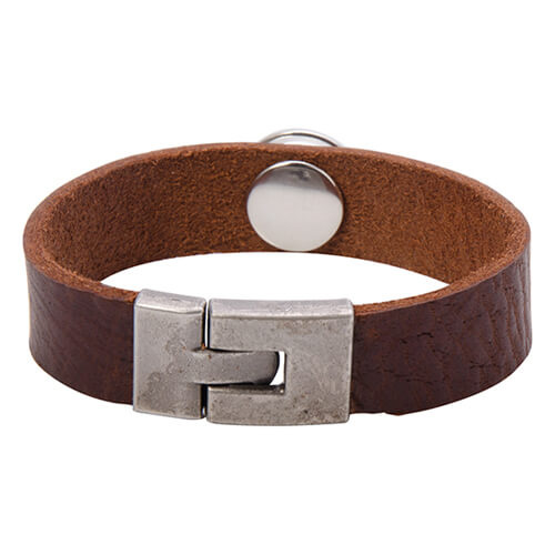 Läderarmband med en cirkel - brun Sublimation