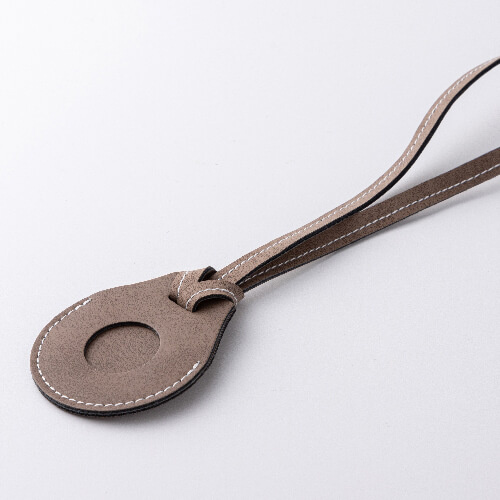 Charm de cuero con correa para equipaje / bolsa AirTag para sublimación - gris