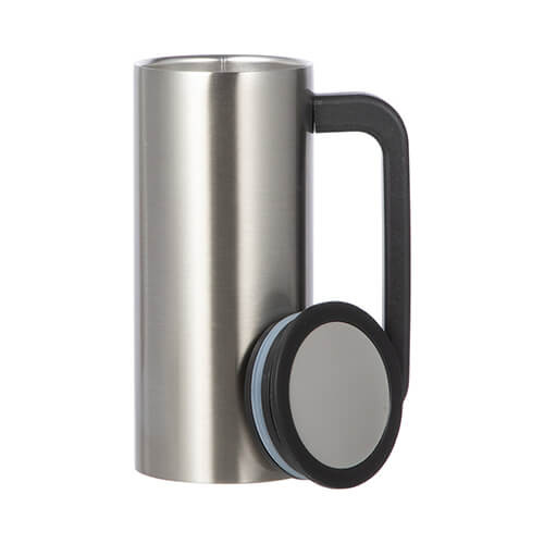 Mug 360 ml avec anse à sublimation en plastique - argent