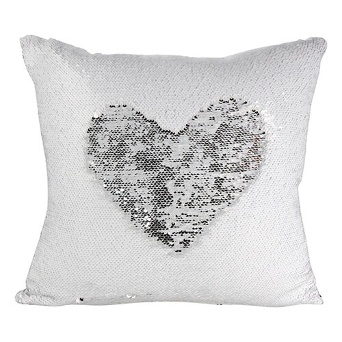 Tyynyliina 40 x 40 cm paljeteilla sublimaatiota varten - valkoinen