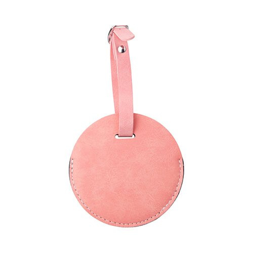 Läderbagagelapp för sublimering - rosa cirkel