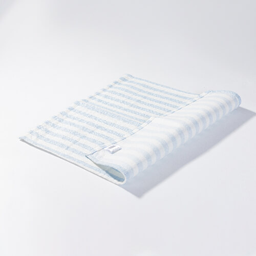 Linnen tafelmat 45 x 40 cm crème met blauwe strepen voor sublimatie