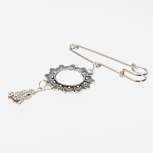 Ronde broche - veiligheidsspeld met kwastje voor sublimatie