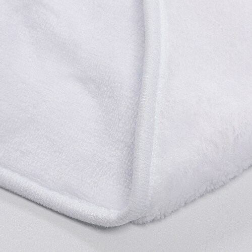 Minky deken met kap 150 x 130 cm voor sublimatie - wit