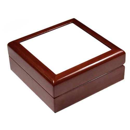 Houten kist met keramische tegel 15 x 15 cm sublimatie thermische overdracht