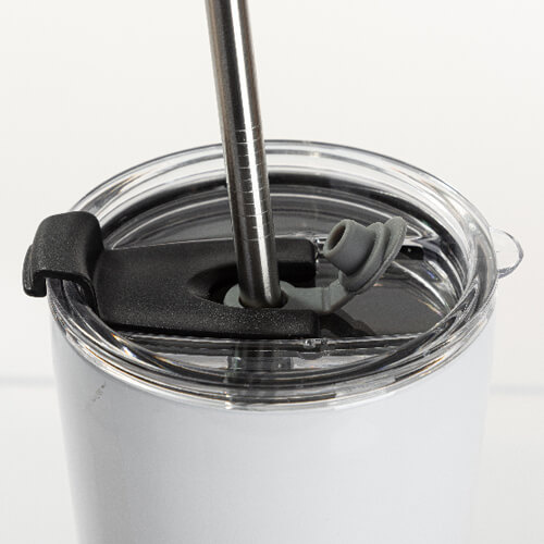 600ml roestvrijstalen beker met rietje voor sublimatie - wit