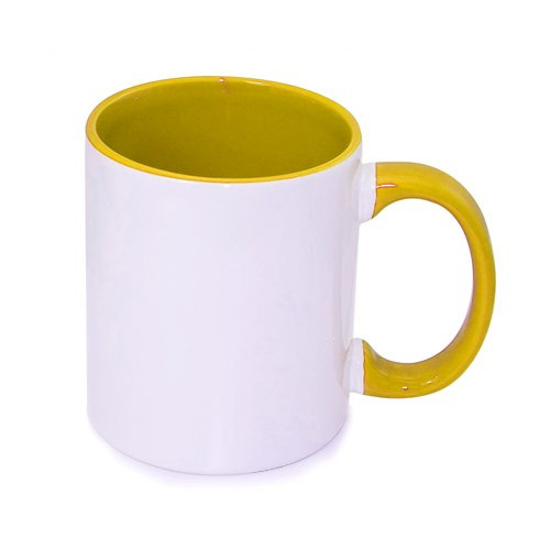 JS Coating mug 330 ml FUNNY golden yellow Sublimation Thermal Transfer