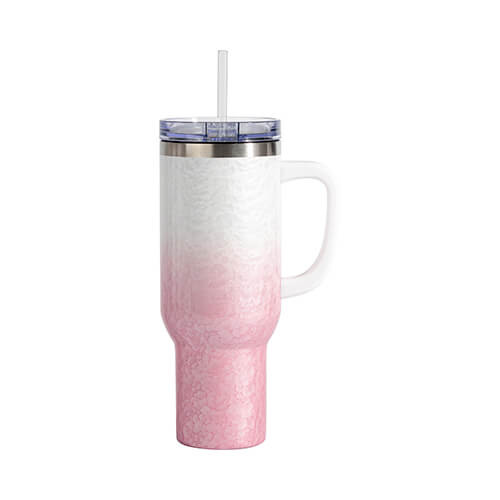 Κούπα ταξιδιού 1200 ml 3D Puff Cloud για εξάχνωση - λευκό και ροζ