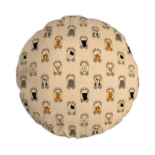 Pellavainen tyynynpäällinen Ø 60 cm sublimaatiota varten - Cats