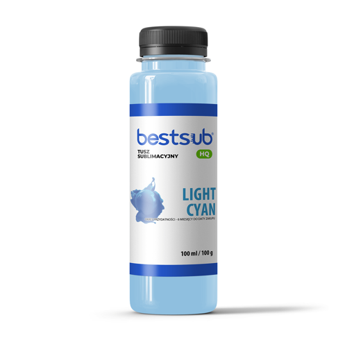 BestSub HQ sublimācijas tinte - gaiši zilā krāsā 100 ml sublimācijas termopārneses tinte