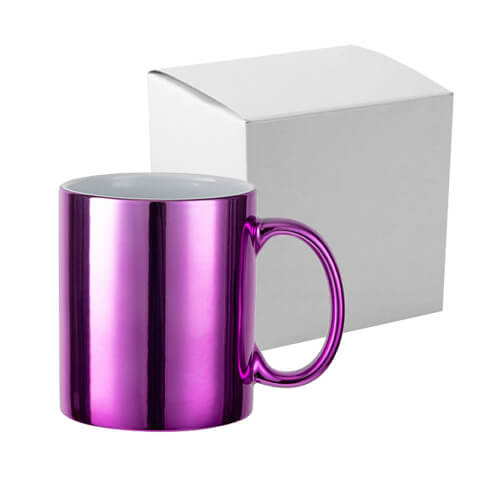 Krūzīte 330 ml ar sublimācijas pārklājumu - violeta, ar dāvanu kastīti