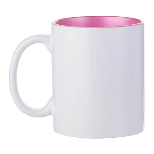 Mok van 330 ml met roze metallic binnenkant voor sublimatie