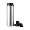 Bouteille d'eau en aluminium argenté de 850 ml avec un bouchon à vis avec un insert noir pour la sublimation
