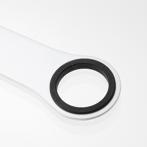 Décapsuleur 4,5 x 18,2 cm avec anneau en silicone pour sublimation - blanc