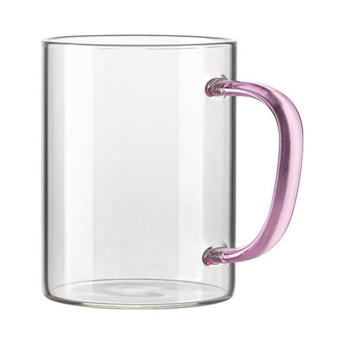 Sticlă 450 ml cu mâner roz pentru sublimare