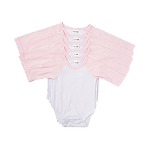 Children's body with long sleeves for sublimation - pink sleeves