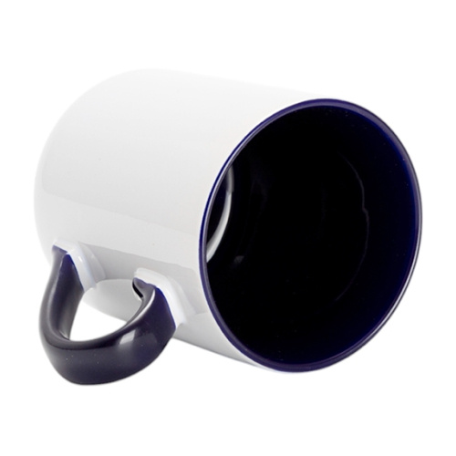 Taza de sublimación de 325 ml - con interior y asa azul marino