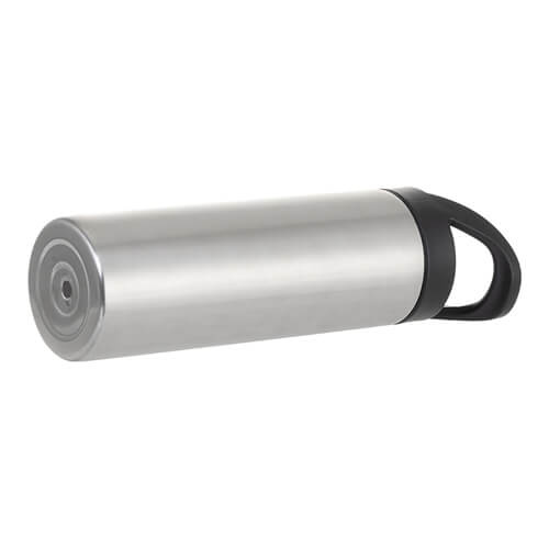 Vattenflaska - 600 ml dryckesflaska med lock med handtag för sublimering - silver