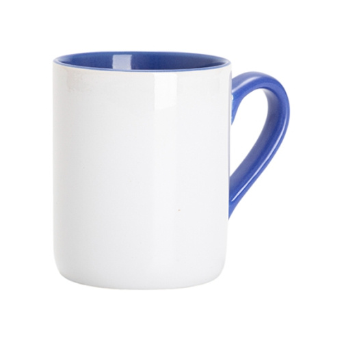 Sublimatiemok van 325 ml - met blauwe binnenkant en handvat