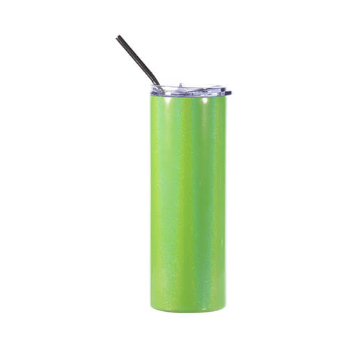 600 ml mug with a straw for sublimation - green iridescent