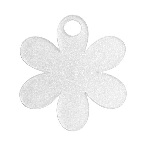 Akril névtábla 1200 ml-es bögréhez, csillámmal, szublimációs feliratozáshoz - virág