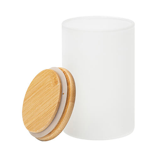600 ml stikla trauks ar bambusa vāku sublimācijai