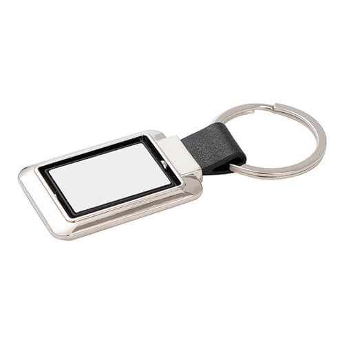 Ротационен ключодържател за сублимация - правоъгълник на черна каишка