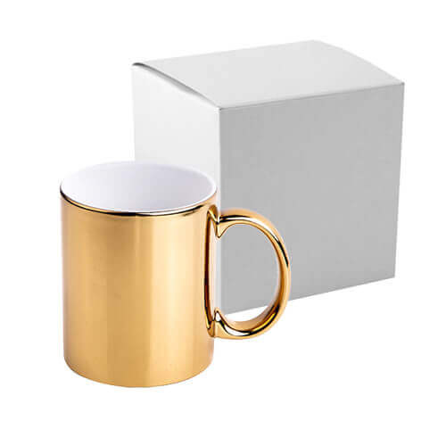 Taza de 330 ml para impresión por sublimación con caja - dorado