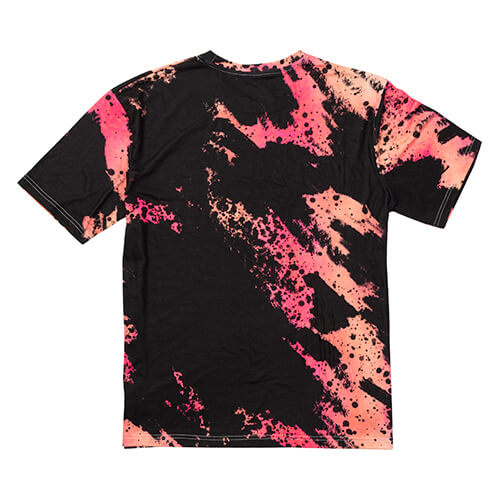 T-Shirt Cotton-Like Bleached Leopard Wild Black voor sublimatie