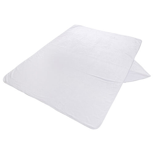 Manta de microfibra y polar ártico con capucha para sublimación - blanco