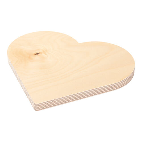 Fotoram - hjärta av plywood för sublimering - 20,3 x 20,3 cm