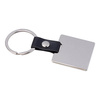 A metal keychain for sublimation keys - a square on a black strap