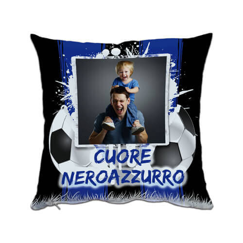 Dvojfarebná saténová obliečka na vankúš 38 x 38 cm na sublimáciu - Blue Ball