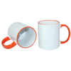 ECO 330 ml krus med orange hank Sublimering med termisk overførsel