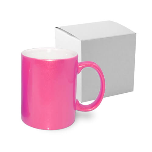 Mug Metalic 330 ml tumeroosa kinkekarbiga Sublimatsioon termotransferiga