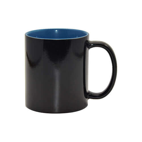 Magický hrnček 330 ml čierny s tmavomodrým vnútrom Sublimačný termotransfer