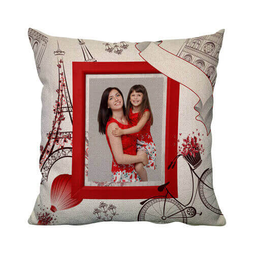 Taie d'oreiller toile de 38 x 38 cm pour sublimation - Paris