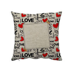 Taie d'oreiller en toile 38 x 38 cm pour sublimation - Love Lettering