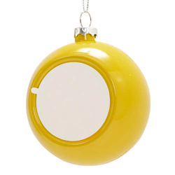 Christmas tree bauble Ø 7.8 cm for sublimation - glossy yellow