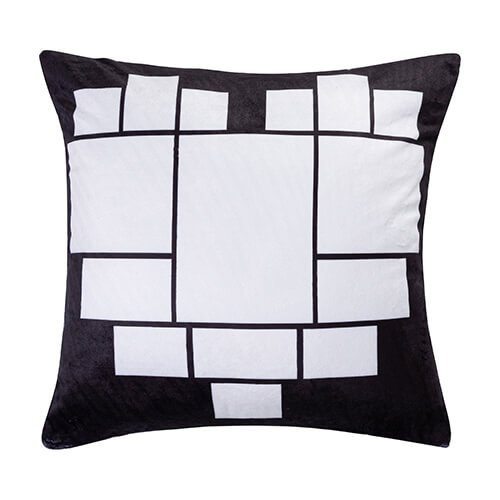 Plush pillowcase with panels for photos for sublimation - heart