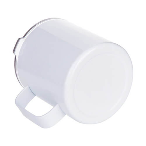 Cana de cafea din metal de 500 ml pentru sublimare - alb