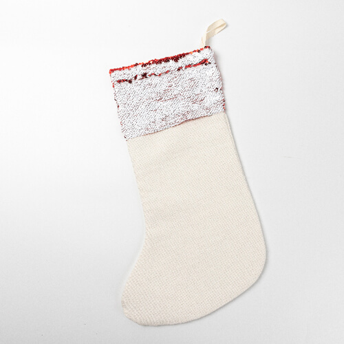Christmas sock with red sequins for sublimation