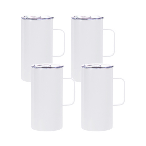 4 600 ml kruusi komplekt, millel on käepide trükkimiseks 